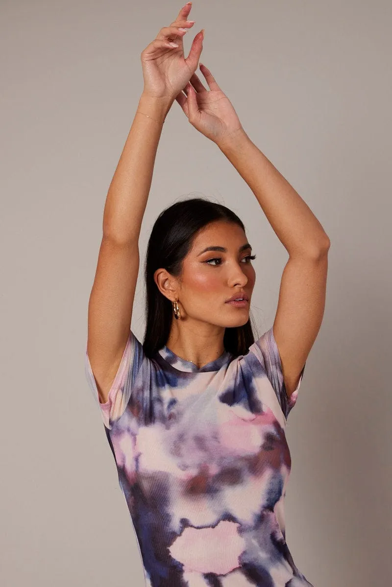 Green Abstract Bodycon Dress Short Sleeve Maxi Mesh sold by Ally Fashion product image thumbnail 2