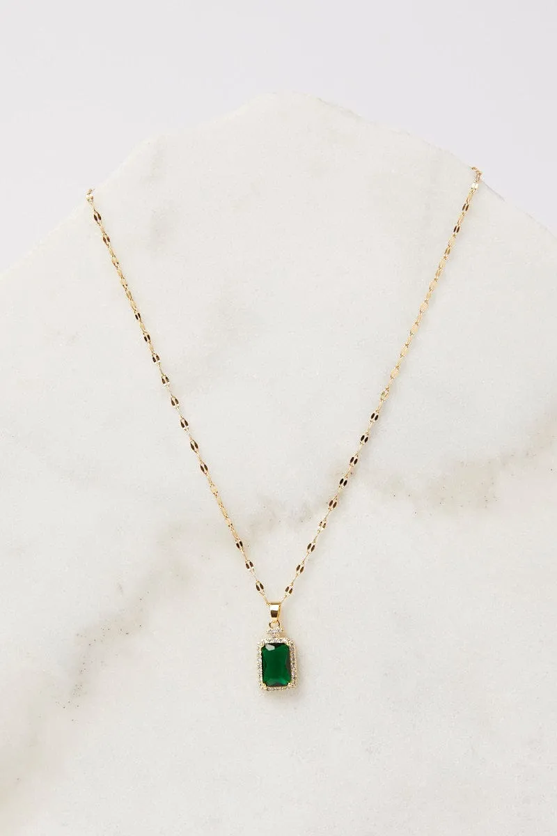 Yellow Jewel Drop Necklace sold by Ally Fashion