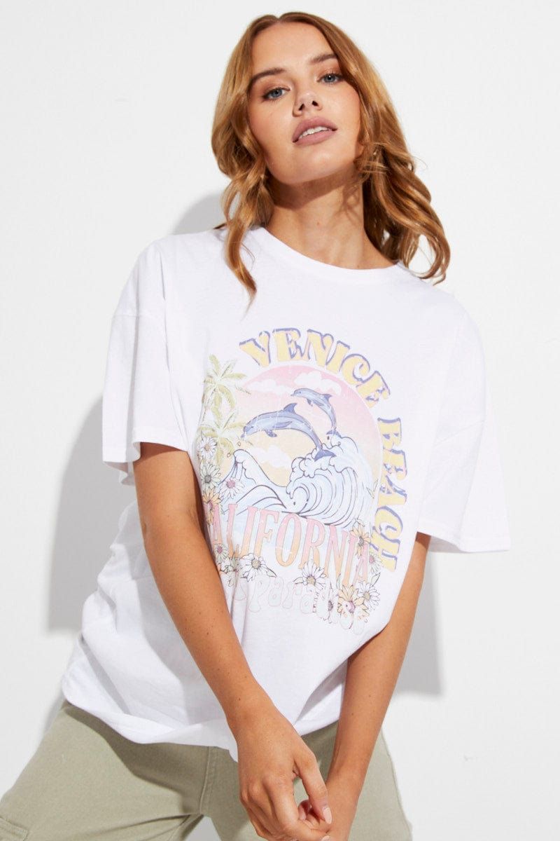 White Tee Vintage Surf Venice Beach Graphic sold by Ally Fashion product image thumbnail 3