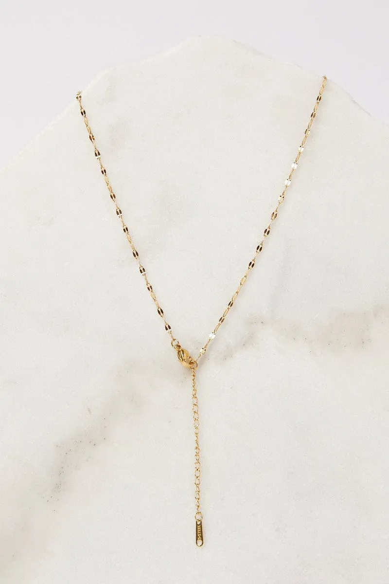 Yellow Jewel Drop Necklace sold by Ally Fashion product image thumbnail 3