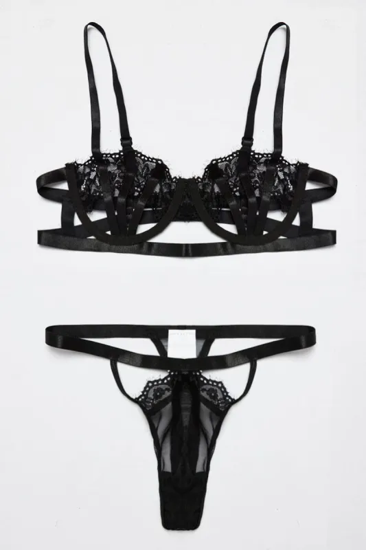 Black Lace Lingerie Set sold by Ally Fashion