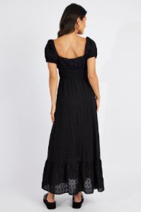 Black Maxi Dress Puff Sleeve Eyelet sold by Ally Fashion