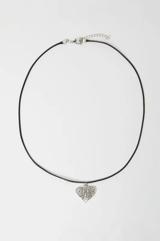 Grey Heart Pendent Necklace sold by Ally Fashion