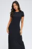Black Maxi Dress Short Sleeve Bodycon SuperSoft sold by Ally Fashion