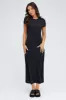 Black Maxi Dress Short Sleeve Bodycon SuperSoft sold by Ally Fashion