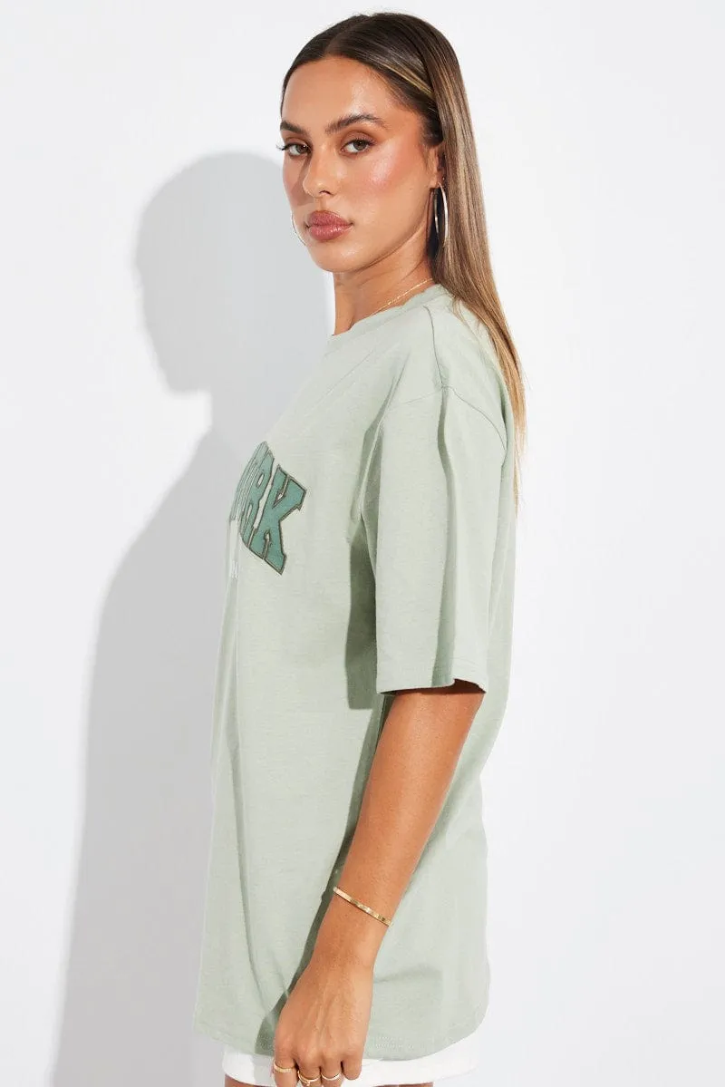 Green Graphic Tee Short Sleeve sold by Ally Fashion product image thumbnail 4