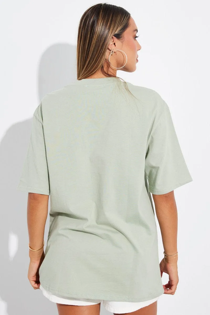 Green Graphic Tee Short Sleeve sold by Ally Fashion product image thumbnail 5