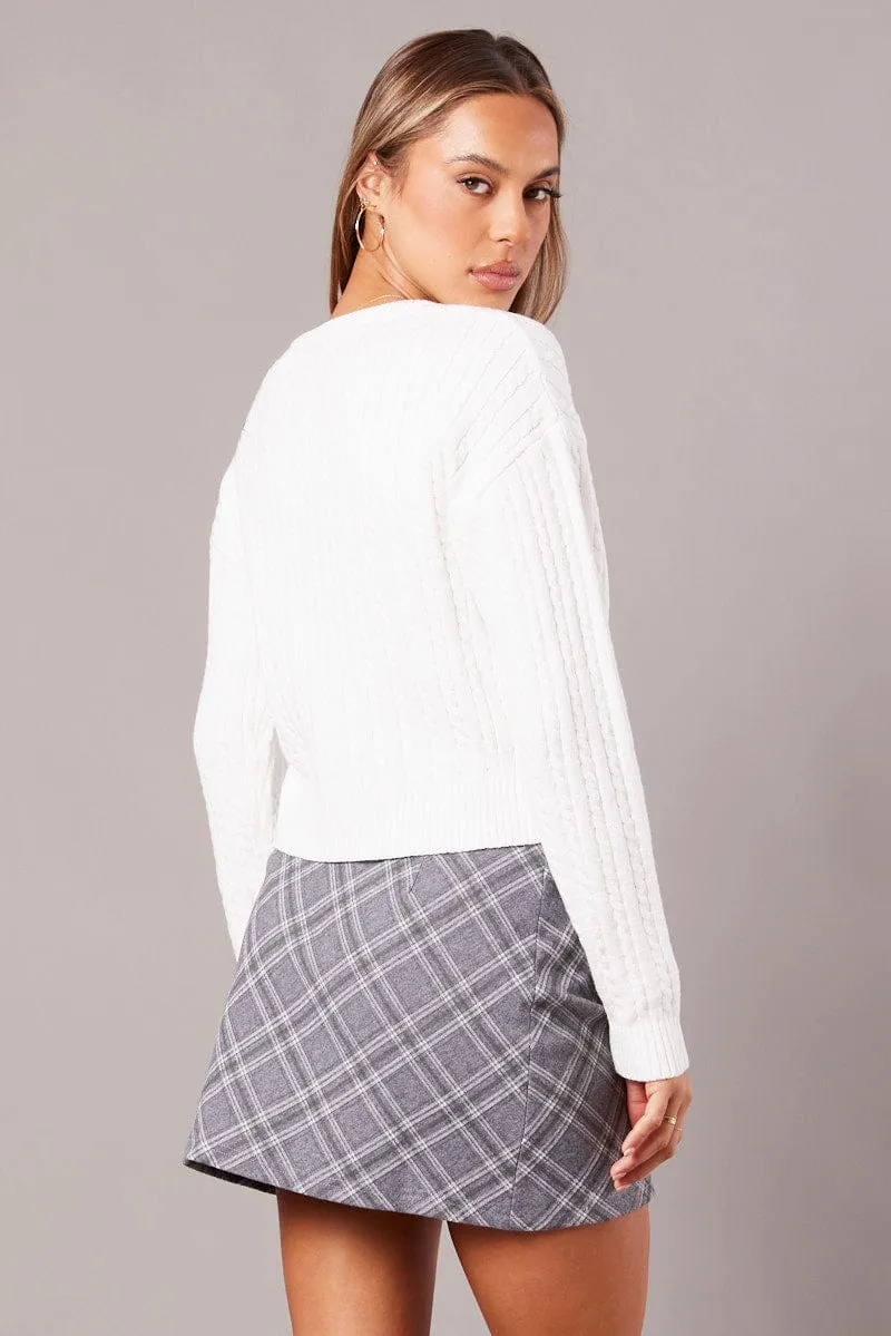 Grey Check Mini Skirt High Rise sold by Ally Fashion product image thumbnail 5