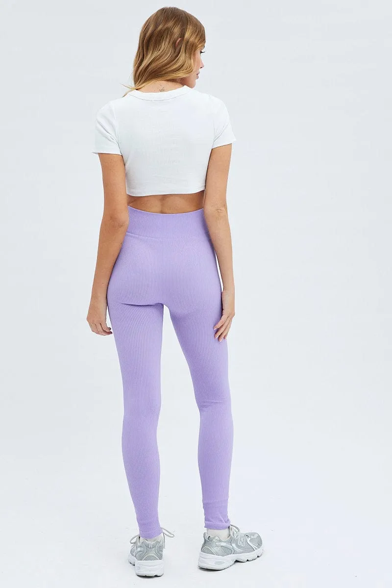 Purple Leggings Seamless Activewear sold by Ally Fashion product image thumbnail 5