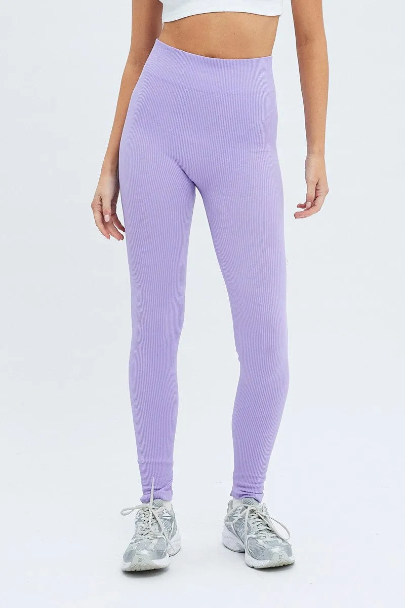 Purple Leggings Seamless Activewear sold by Ally Fashion product image thumbnail 2