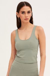 Green Tank Top Sleeveless Underseam Activewear sold by Ally Fashion