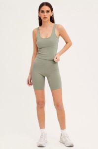 Green Tank Top Sleeveless Underseam Activewear sold by Ally Fashion