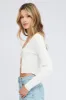 White Tie Up Cardigan Long Sleeve Scoop Neck sold by Ally Fashion
