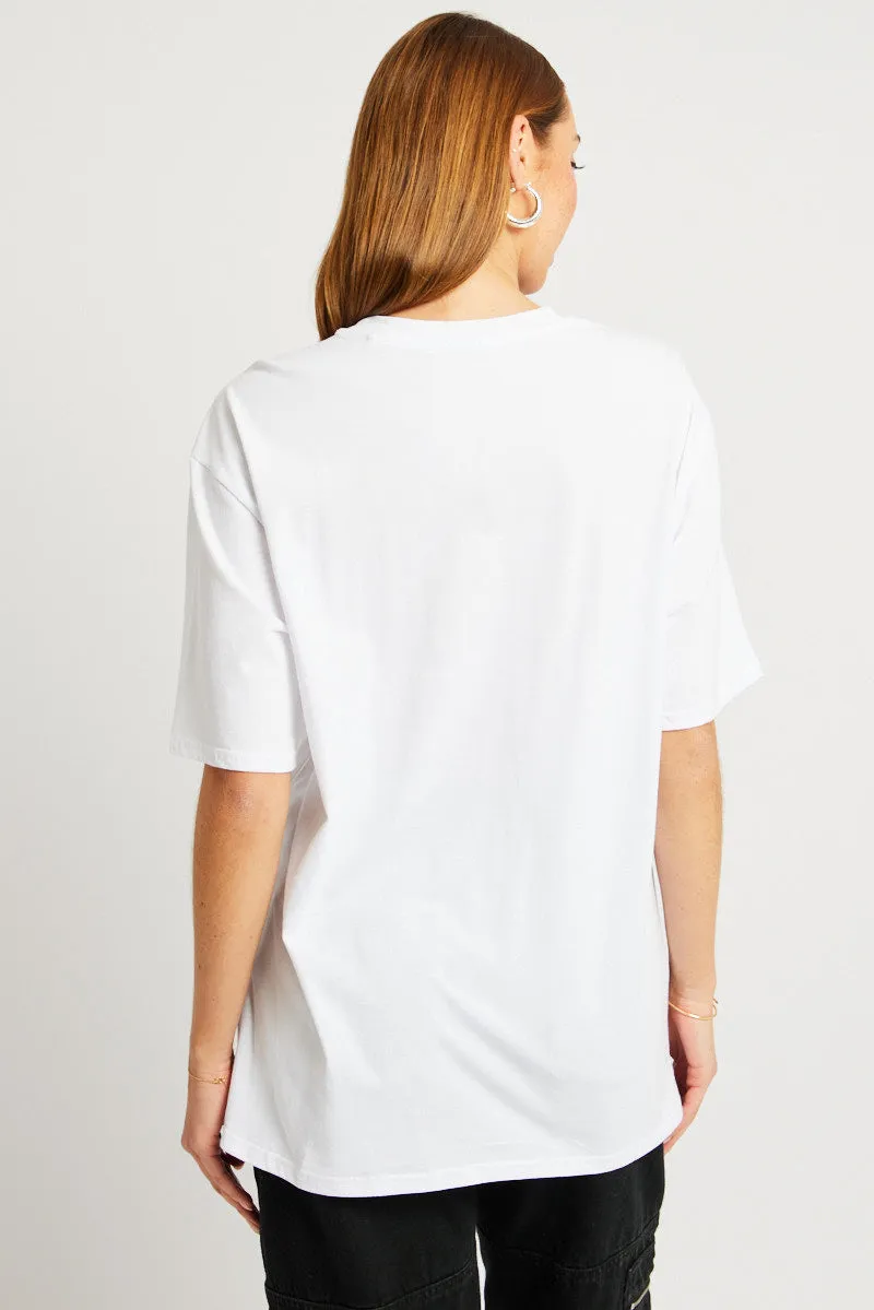 White Graphic Tee Short Sleeve sold by Ally Fashion product image thumbnail 5
