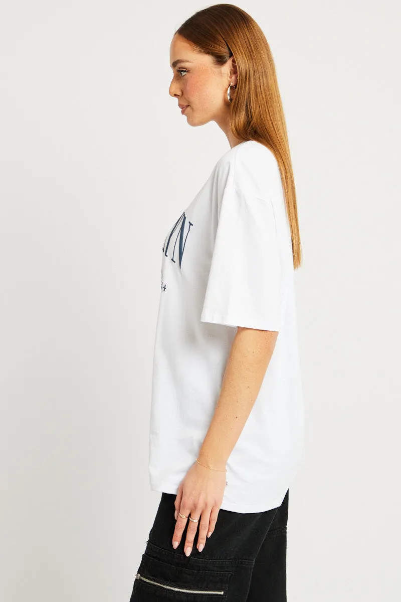White Graphic Tee Short Sleeve sold by Ally Fashion product image thumbnail 4