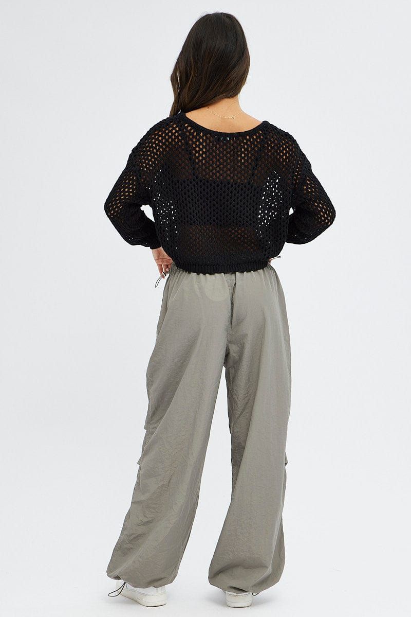 Grey Parachute Cargo Pants Low Rise sold by Ally Fashion product image thumbnail 5