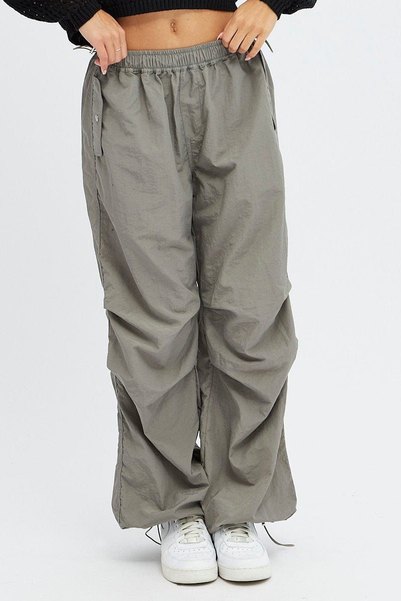 Grey Parachute Cargo Pants Low Rise sold by Ally Fashion product image thumbnail 2