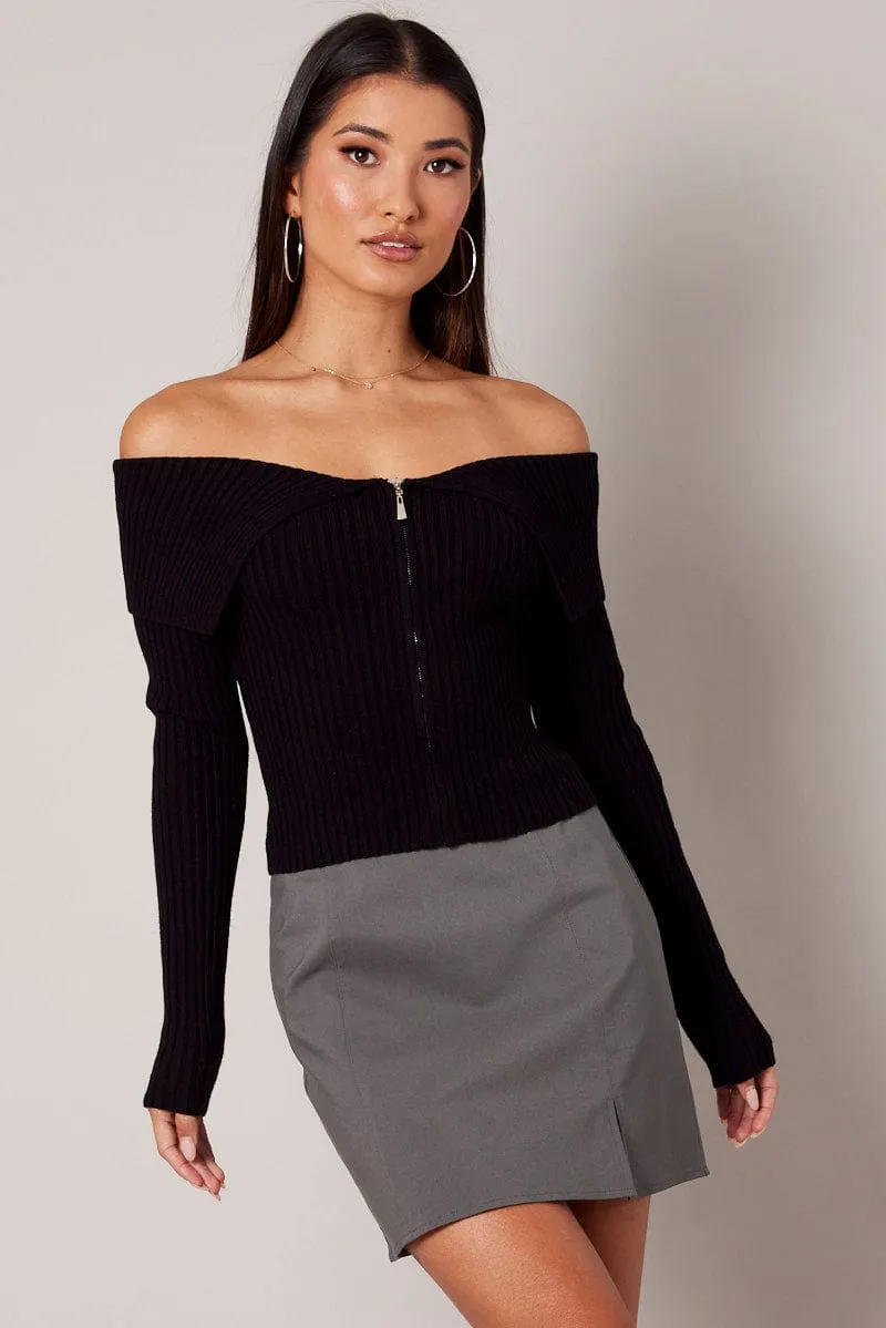 Grey Mini Skirt High Rise sold by Ally Fashion product image thumbnail 2