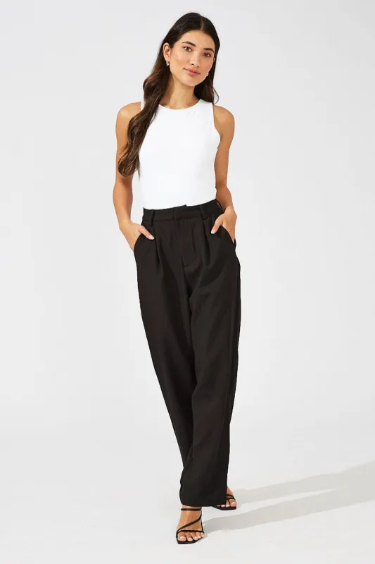 Black Wide Leg Pants High Rise sold by Ally Fashion