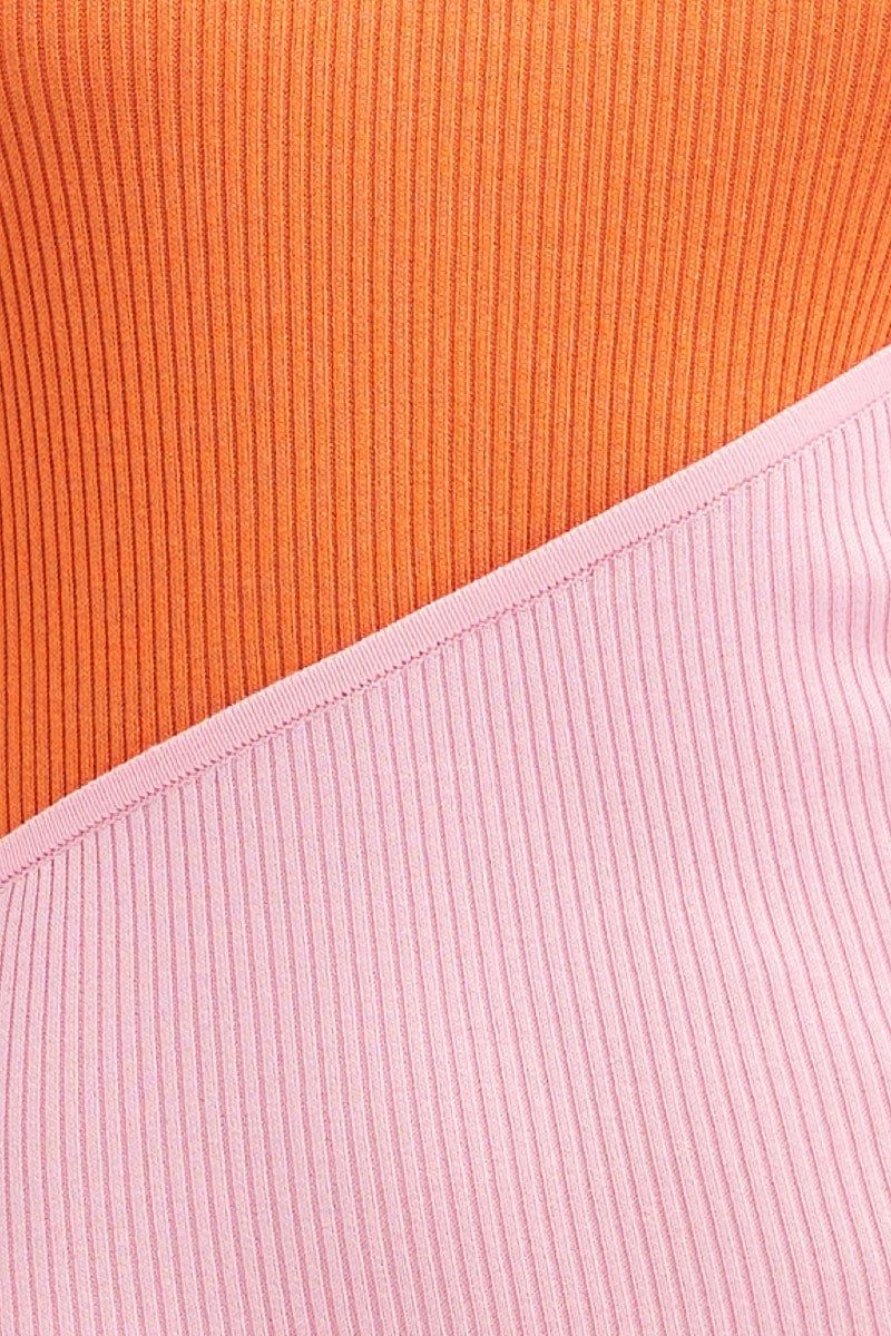 Orange Midi Dress Round Neck Knit sold by Ally Fashion product image thumbnail 5