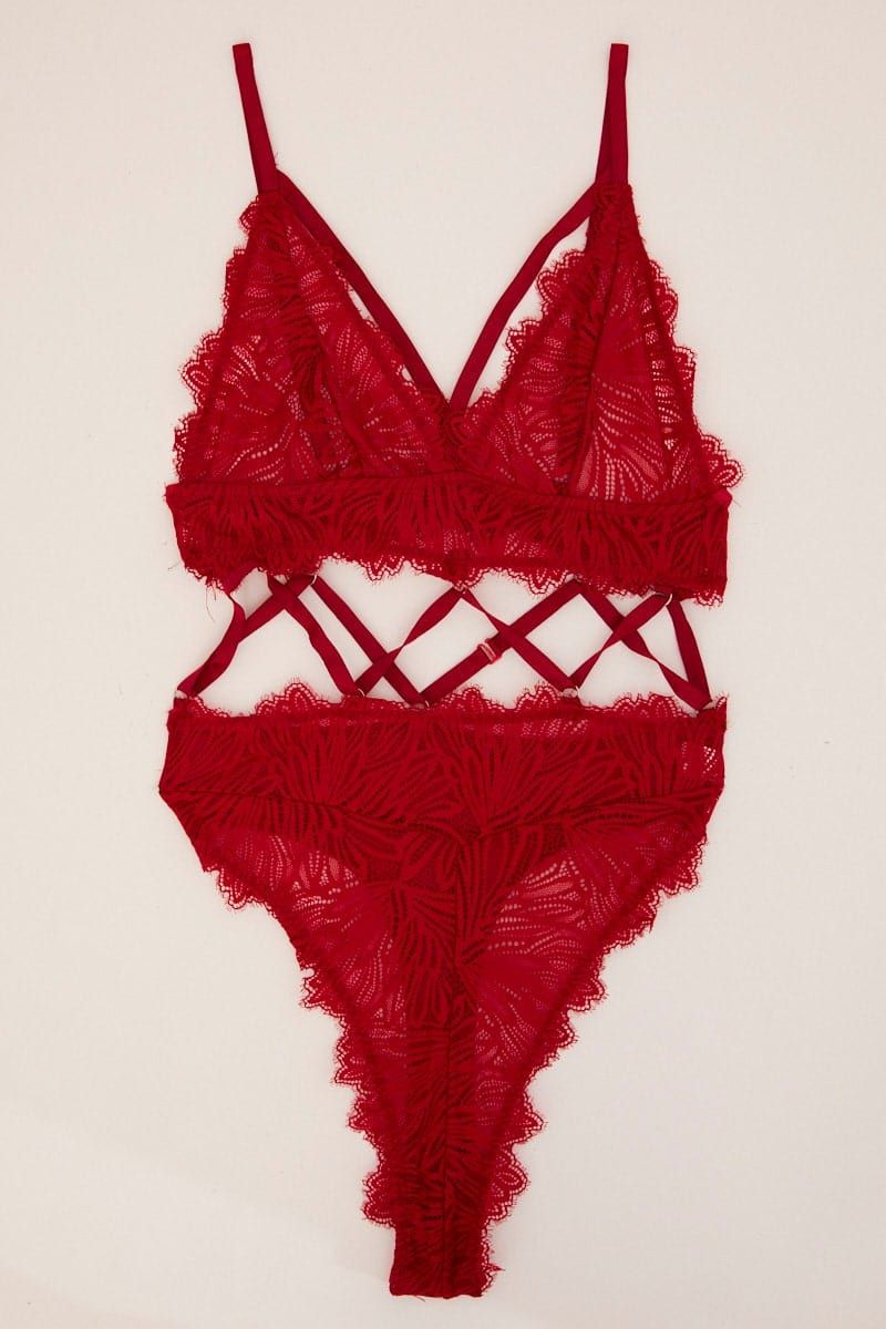 Red Lace Lingerie Set sold by Ally Fashion