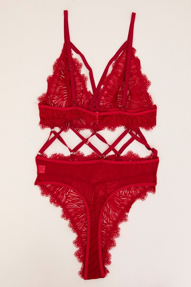 Red Lace Lingerie Set sold by Ally Fashion product image thumbnail 3