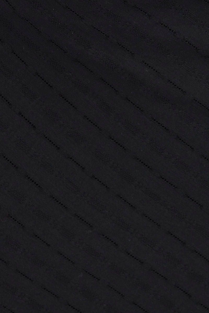 Black Maxi Skirt High Waist Fit & Flare Textured Cotton sold by Ally Fashion product image thumbnail 6