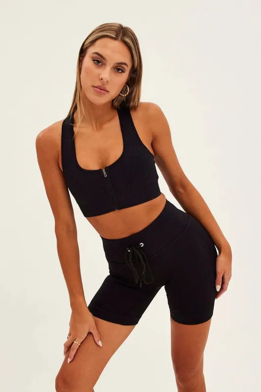 Black Biker Shorts Activewear High Rise Seamless sold by Ally Fashion