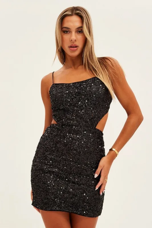 Black Cut Out Bodycon Party Dress sold by Ally Fashion