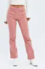 Pink Flare Leg Pants High Rise Corduroy sold by Ally Fashion
