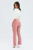 Pink Flare Leg Pants High Rise Corduroy sold by Ally Fashion