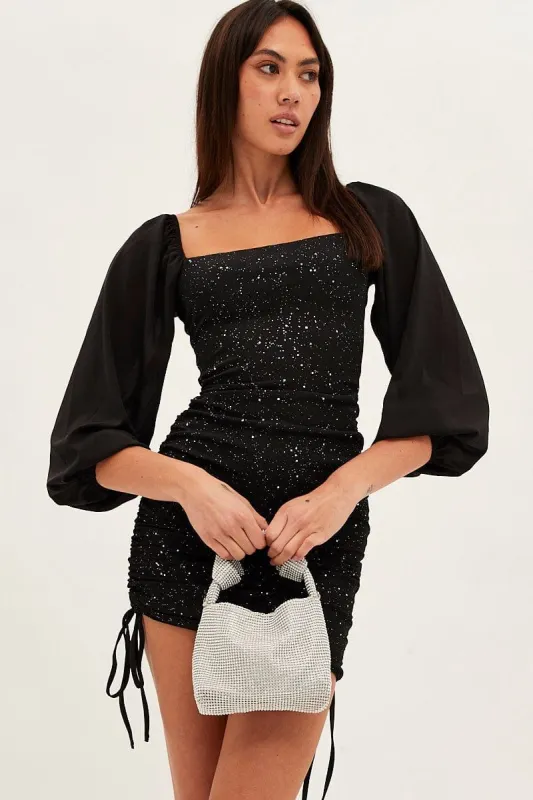 Grey Diamante Rhinestone Knot Handle Mini Bag sold by Ally Fashion