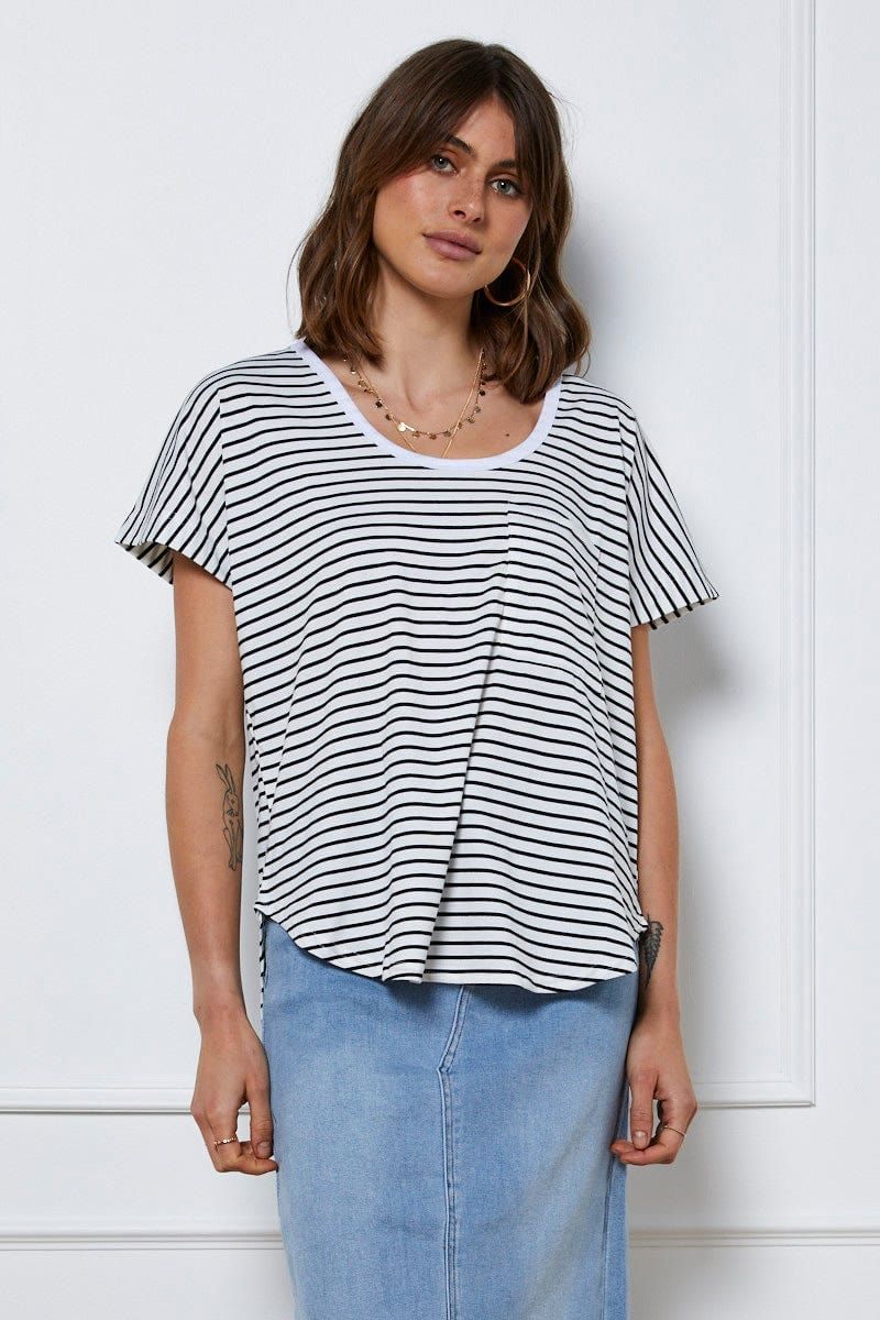 Stripe T-Shirt Short Sleeve sold by Ally Fashion product image thumbnail 3