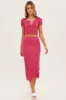 Pink Midi Skirt High Rise Pencil sold by Ally Fashion