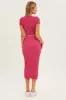 Pink Midi Skirt High Rise Pencil sold by Ally Fashion