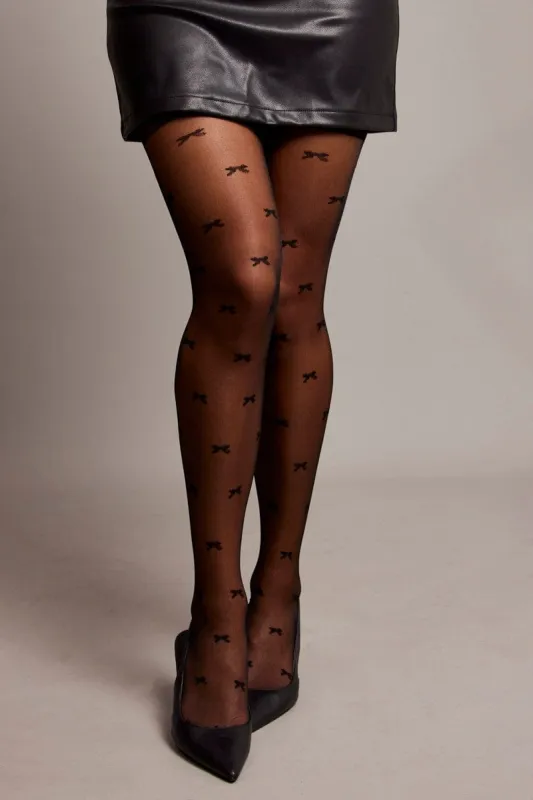 Black Bow Pattern Tights sold by Ally Fashion