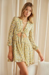 Print Mini Dress Long Sleeve sold by Ally Fashion