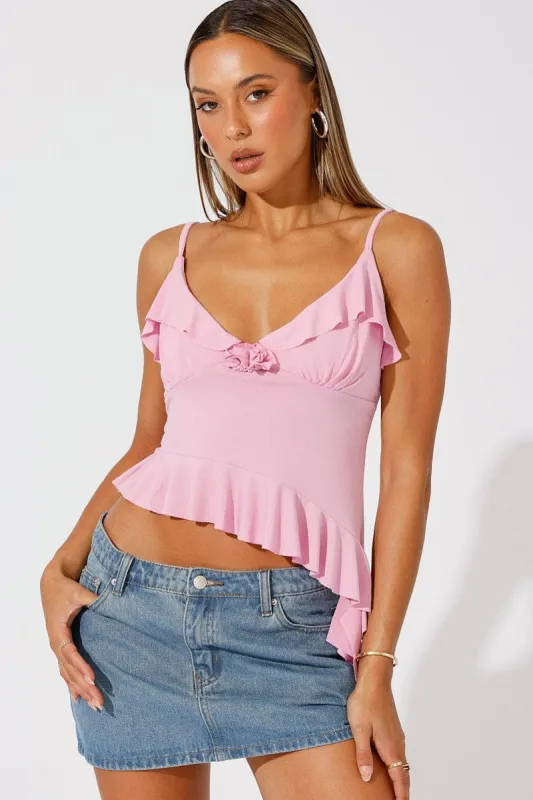 Pink Singlet Rose Top sold by Ally Fashion