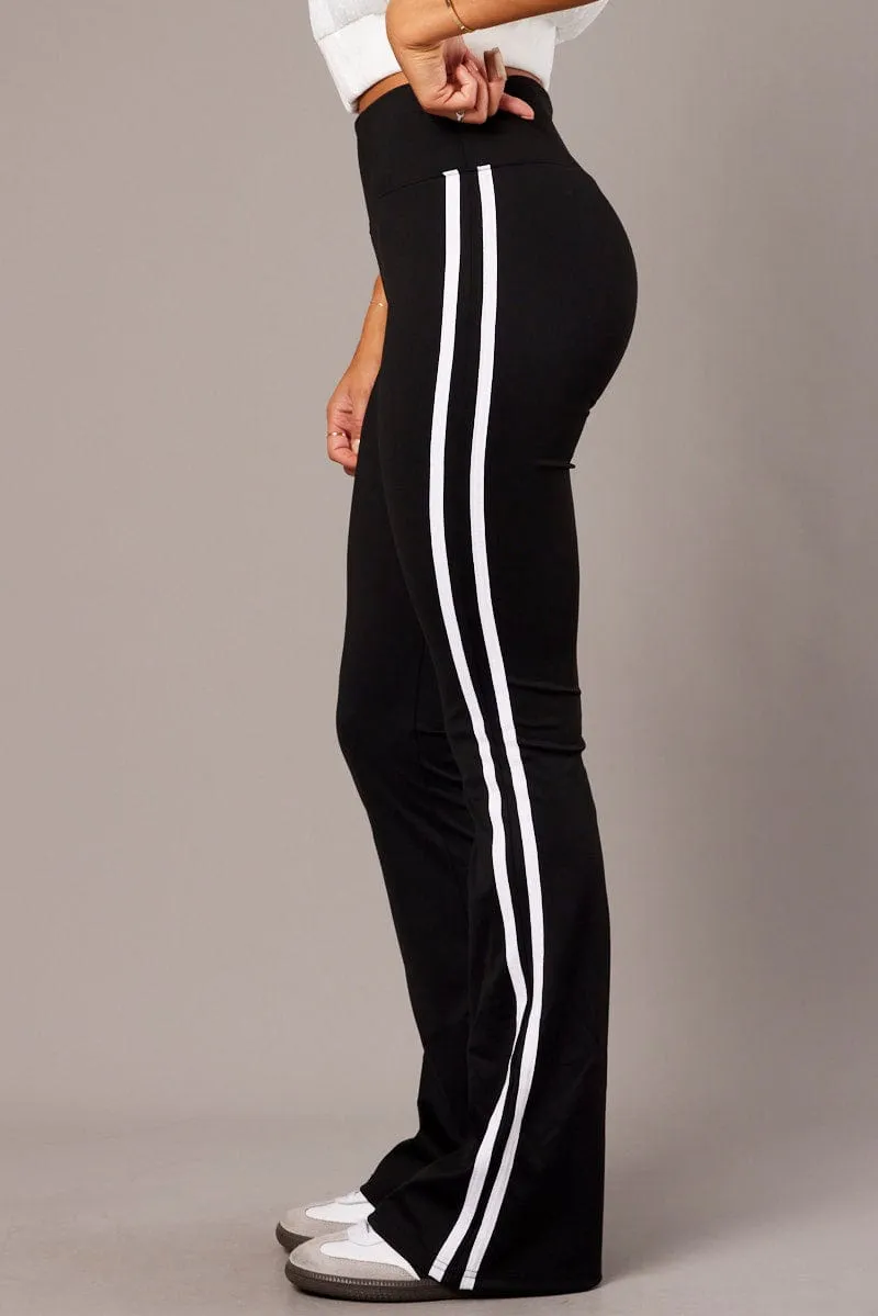 Black Flare Yoga Pants Side Stripe sold by Ally Fashion product image thumbnail 4