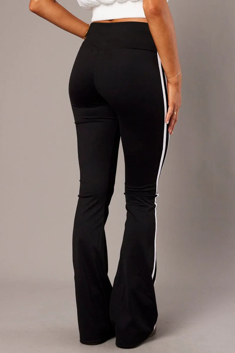 Black Flare Yoga Pants Side Stripe sold by Ally Fashion product image thumbnail 5