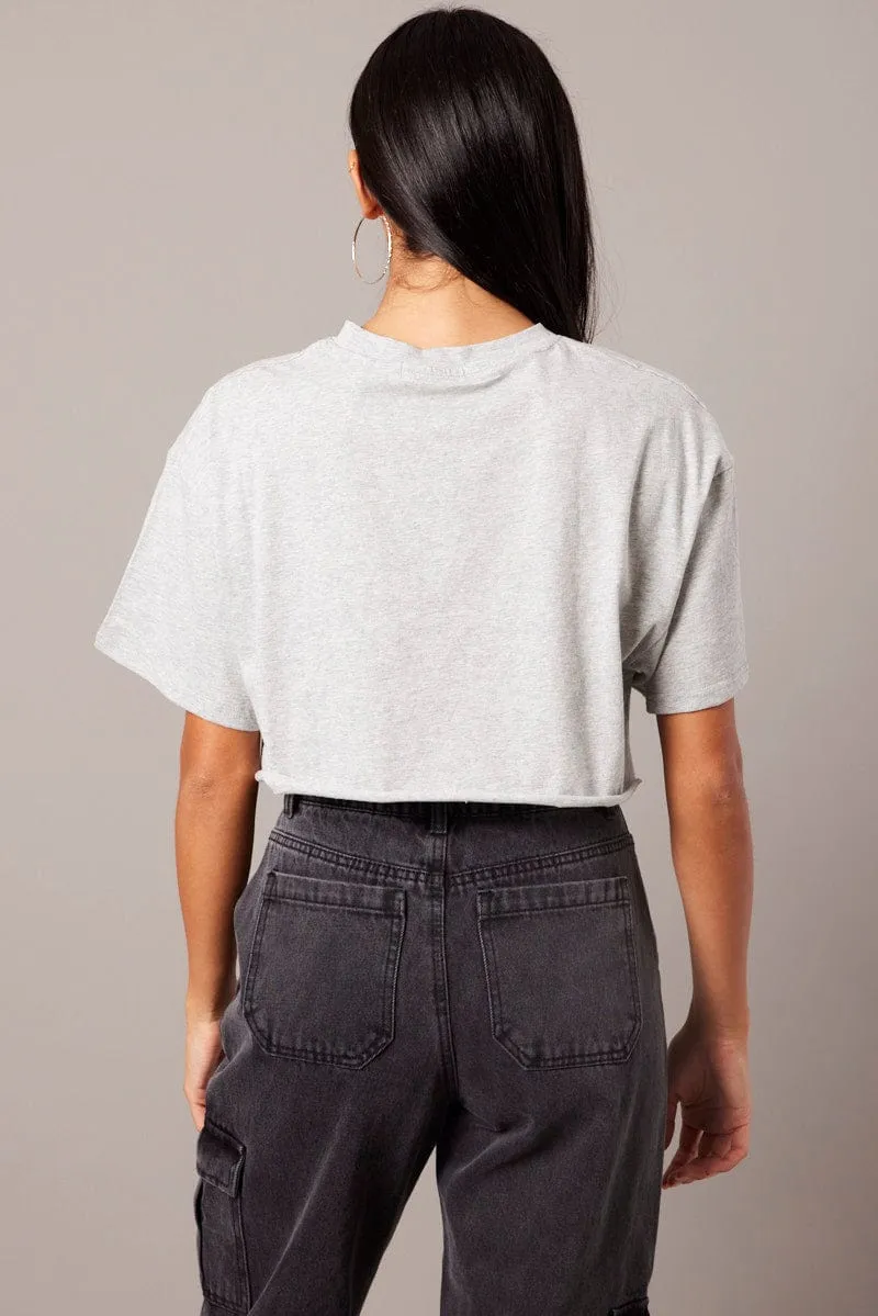 Grey Graphic Tee Short Sleeve sold by Ally Fashion product image thumbnail 5