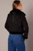 Black Aviator Jacket Long Sleeve Faux Leather sold by Ally Fashion