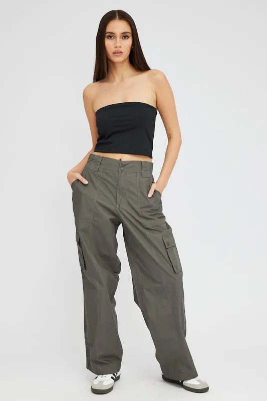 Grey Cargo Pants Mid Rise sold by Ally Fashion