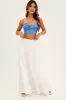 White Maxi Skirt Elastic Waist Tiered sold by Ally Fashion