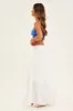 White Maxi Skirt Elastic Waist Tiered sold by Ally Fashion