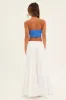 White Maxi Skirt Elastic Waist Tiered sold by Ally Fashion