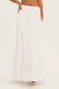 White Maxi Skirt Elastic Waist Tiered sold by Ally Fashion