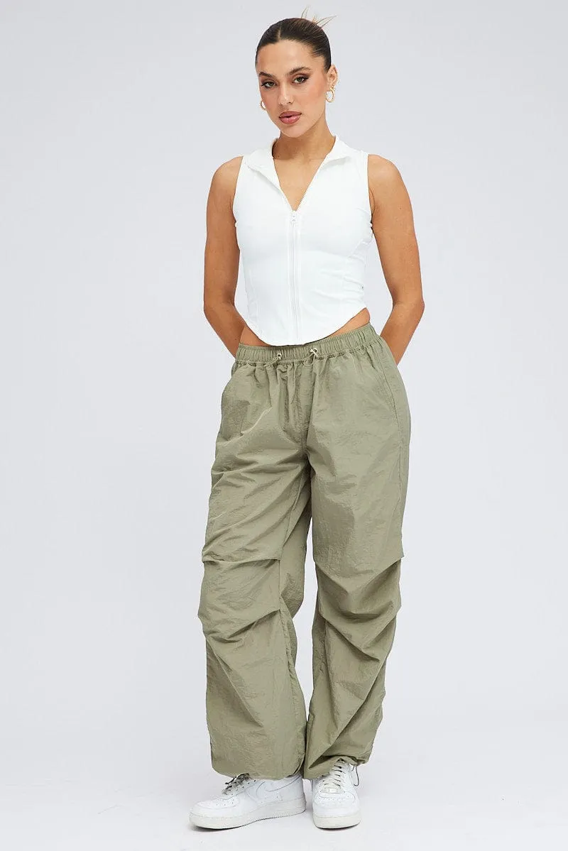 Green Parachute Cargo Pants Low Rise sold by Ally Fashion product image thumbnail 3