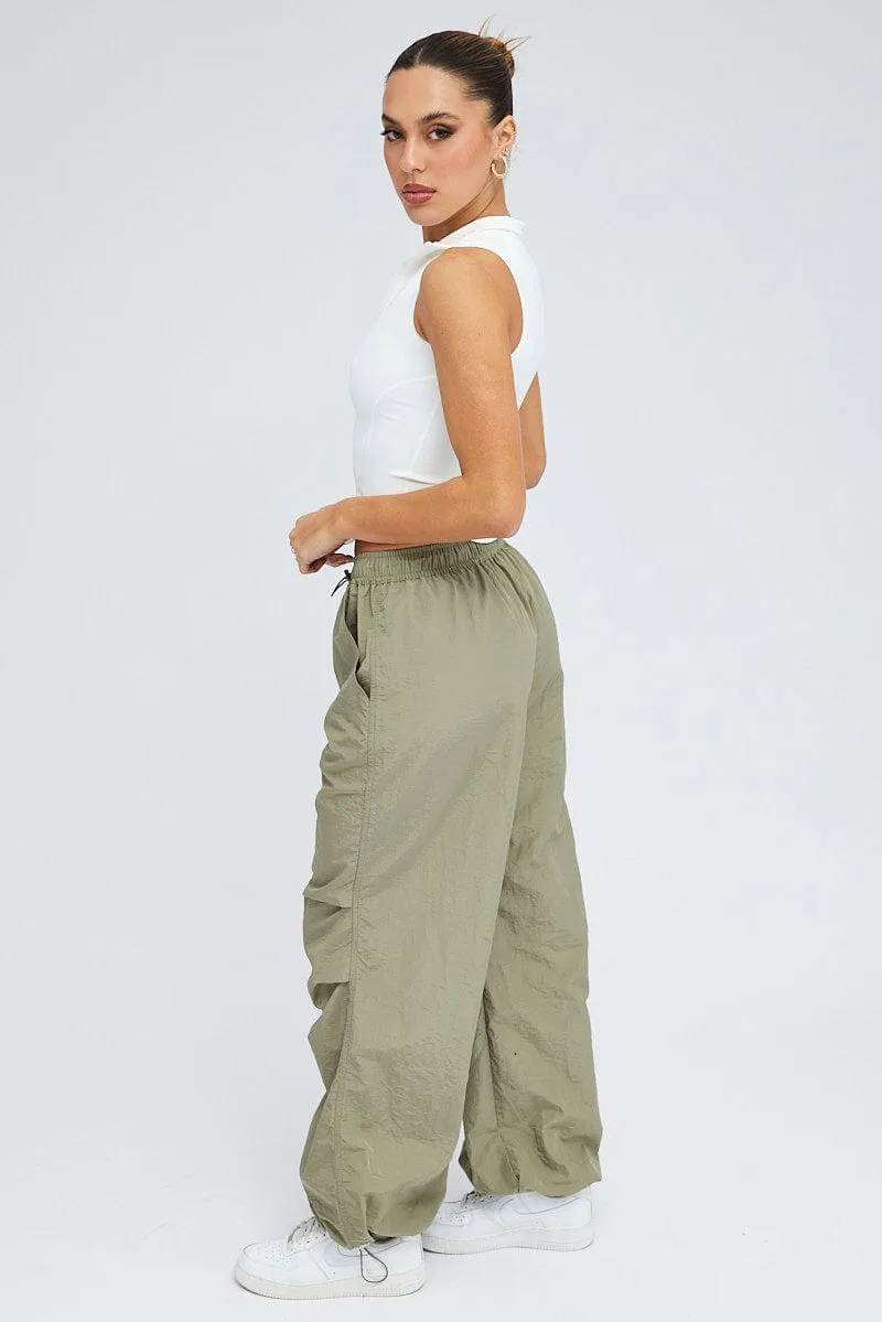 Green Parachute Cargo Pants Low Rise sold by Ally Fashion product image thumbnail 4