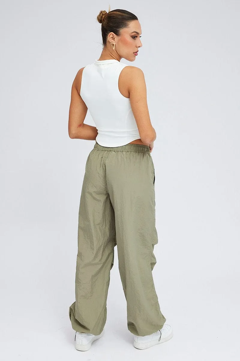 Green Parachute Cargo Pants Low Rise sold by Ally Fashion product image thumbnail 5